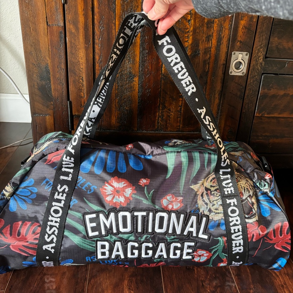 AHoles LIVE FOREVER (ALF) Emotional Baggage Duffle Bag Tiger Blue Red Black